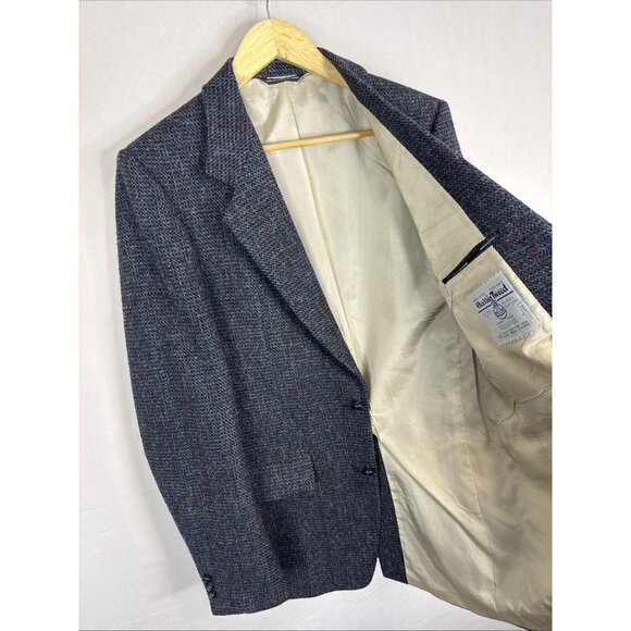 Vintage Harris Tweed The Bay Blazer 40L Tall Wool Sport Coat Scottish Gray - Picture 4 of 8